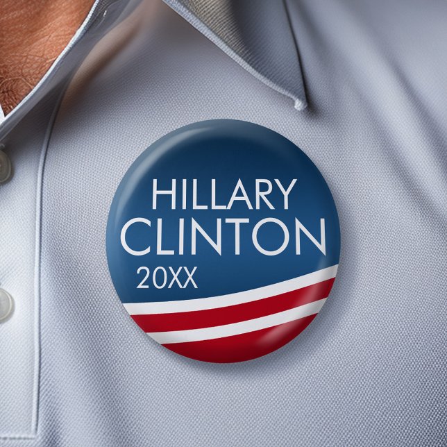 Hillary Clinton 2016 Modern Swoop Design Button (Hillary Clinton Campaign Button)