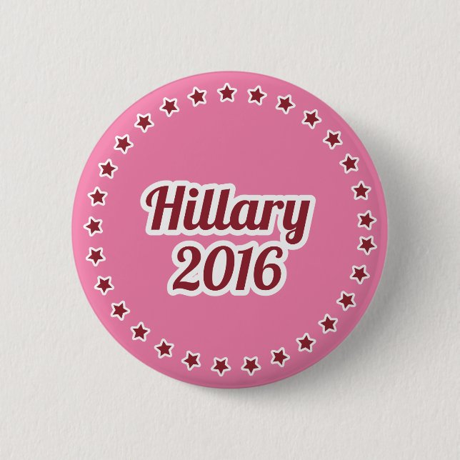 Hillary Clinton 2016 Pink 2.25-inch Pinback Button (Front)