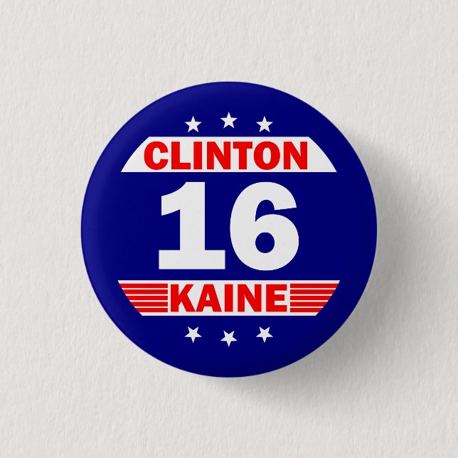 Hillary Clinton and Tim Kaine 2016 Button (Front)