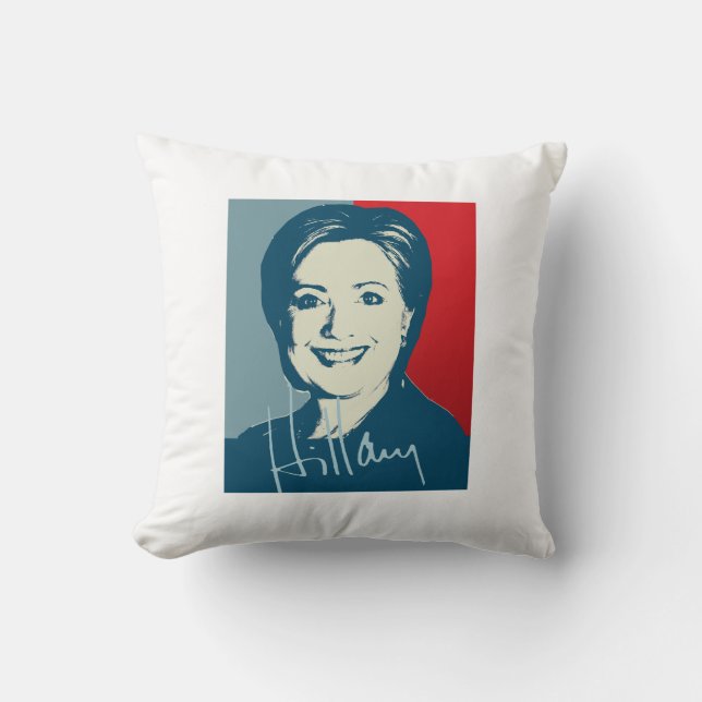HILLARY CLINTON AUTOGRAPHED SIGN.png Throw Pillow (Front)