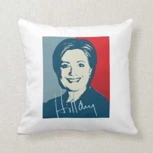 HILLARY CLINTON AUTOGRAPHED SIGN.png Throw Pillow