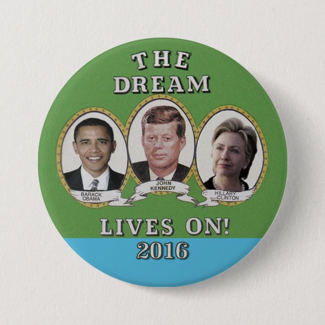 Hillary Clinton, Barack Obama & John Kennedy Button (Front)