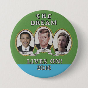 Hillary Clinton, Barack Obama & John Kennedy Button