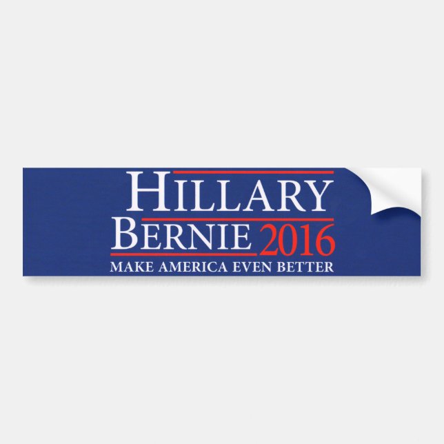 Hillary Clinton Bernie Sanders Bumper Sticker 2016 (Front)