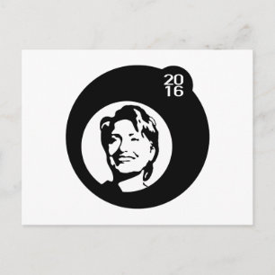 hillary clinton black bubble postcard