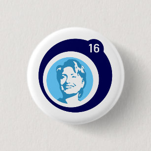 hillary clinton blue bubble pinback button