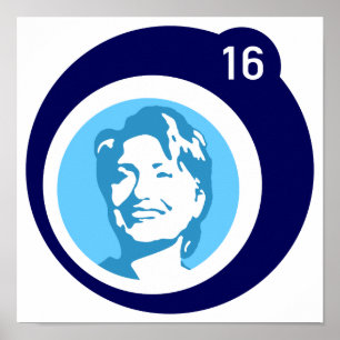 hillary clinton blue bubble poster