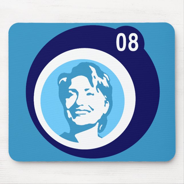 hillary clinton : blue bubbles : mouse pad (Front)