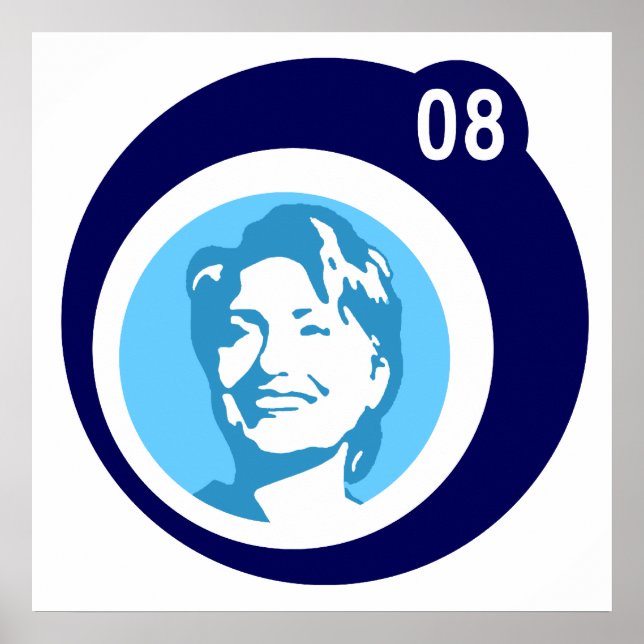 hillary clinton : blue bubbles : poster (Front)