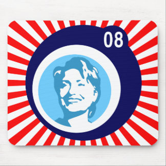 hillary clinton : blue bubbles & red rays: mouse pad