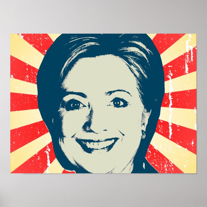 HILLARY CLINTON BLUE HEAD.png Print