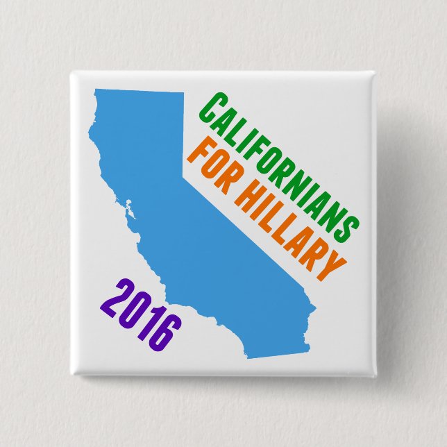 Hillary Clinton California Pinback Button (Front)