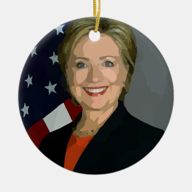 hillary clinton ceramic ornament (Front)