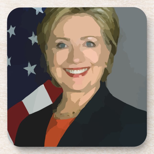 hillary clinton drink coaster (Front)