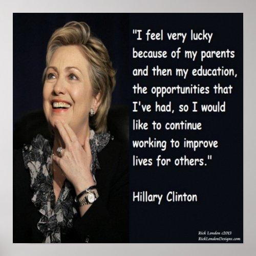 Hillary Clinton Education  Parents Quote Poster