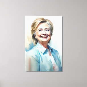 Hillary Clinton FFFA [Famous Figures Fine Art] Canvas Print