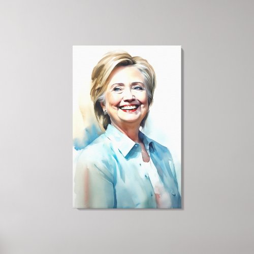 Hillary Clinton FFFA Famous Figures Fine Art Canvas Print