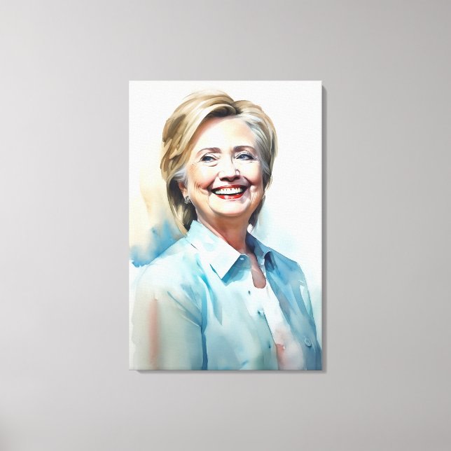 Hillary Clinton FFFA [Famous Figures Fine Art] Canvas Print (Front)