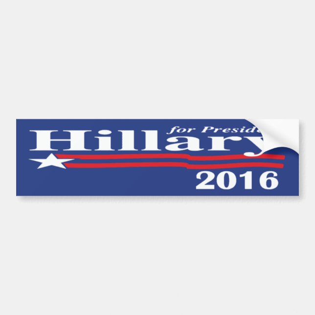 Hillary Clinton For President 2016 Bumper Sticker (Front)