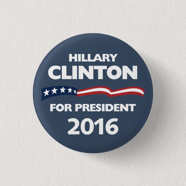 Hillary Clinton for president 2016 Pinback Button (Front)