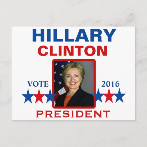 Hillary Clinton for President 2016 Postcard