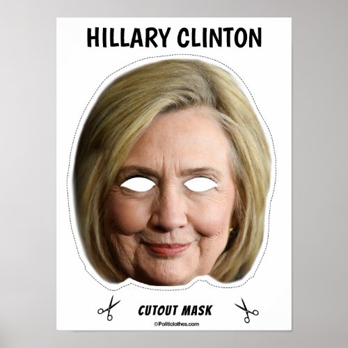 HILLARY CLINTON Halloween Mask Poster