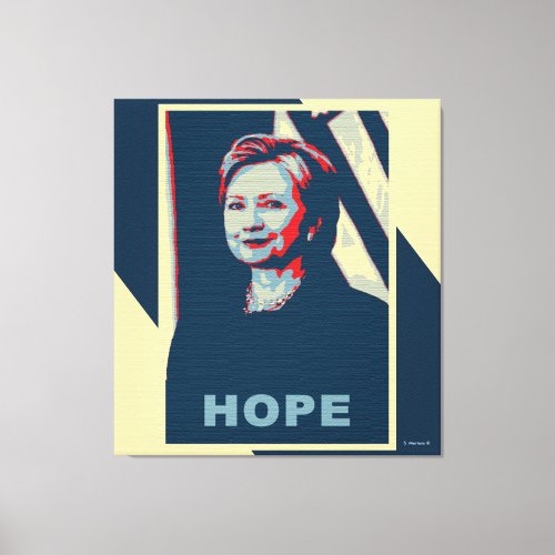 Hillary Clinton Hope Pop Art Canvas Print