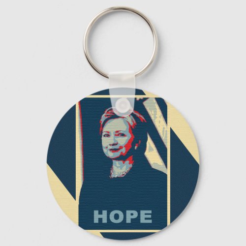 Hillary Clinton Hope Pop Art Keychain