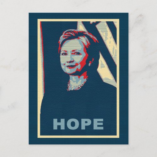 Hillary Clinton Hope Pop Art Postcard