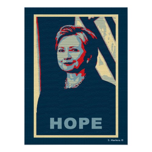 Hillary Clinton Hope Pop Art Poster