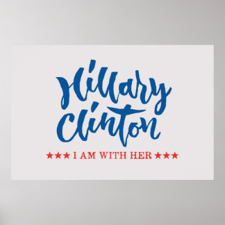 Hillary Clinton - I am with her - Hand Lettering Poster