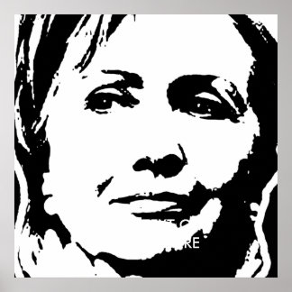 HILLARY CLINTON INK ART POSTER