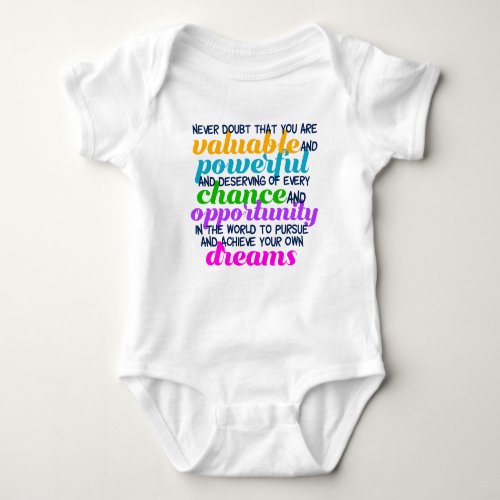 Hillary Clinton Inspirational Dreams Quote Baby Bodysuit