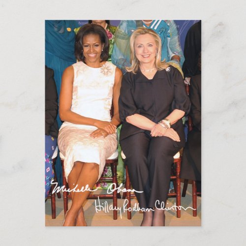 Hillary Clinton  Michele Obama Postcard