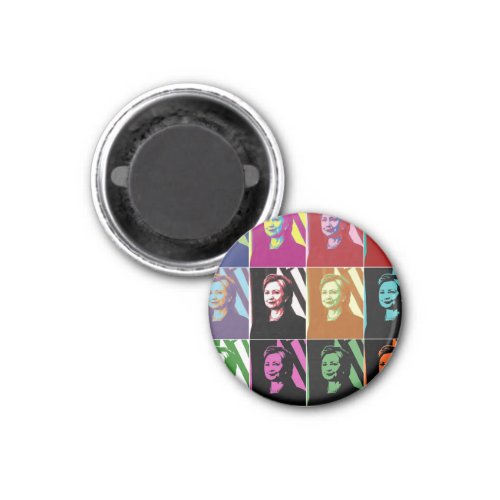 Hillary Clinton Pop Art Round Magnet
