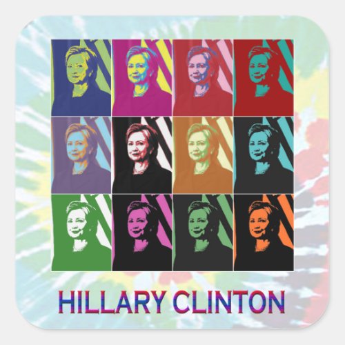 Hillary Clinton Pop Art Square Stickers