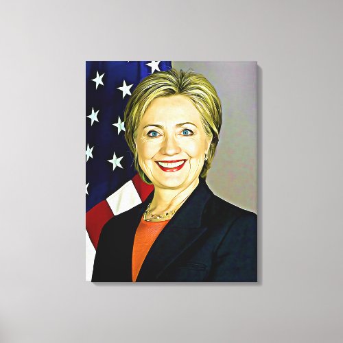 Hillary Clinton Portrait Digital Art Canvas