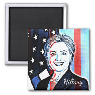 Hillary Clinton Portrait Pop Art Magnet