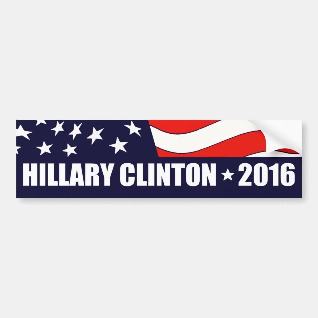 Hillary Clinton President 2016 American Flag Bumper Sticker (Front)