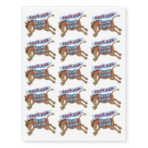 Hillary Clinton President 2016 Democrat Donkey Temporary Tattoos