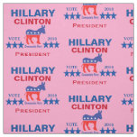 Hillary Clinton President 2016 Pink Fabric