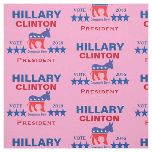 Hillary Clinton President 2016 Pink Fabric
