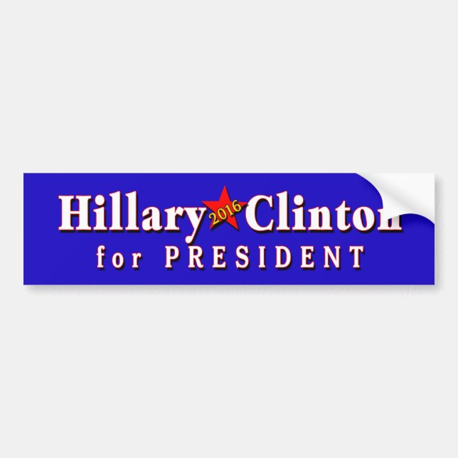 Hillary Clinton President in 2016 Bumper Sticker (Front)