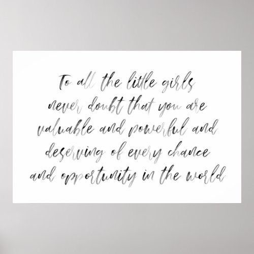 Hillary Clinton Quote Nursery Poster in Watercolor