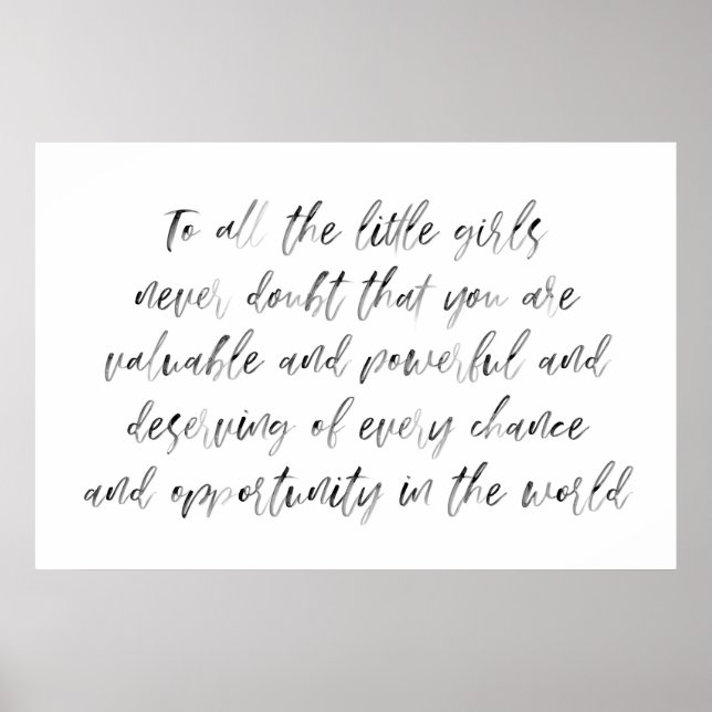 Hillary Clinton Quote Nursery Poster in Watercolor (Front)