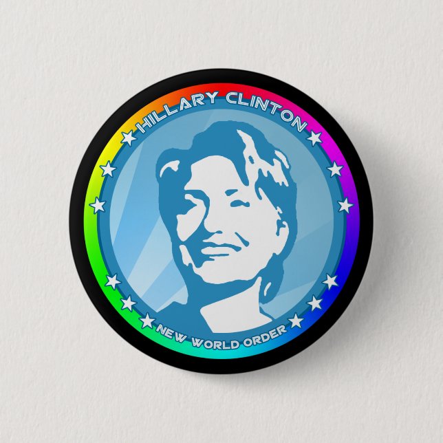 hillary clinton. rainbow. button (Front)