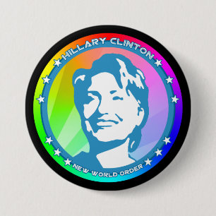 hillary clinton rainbow pinback button