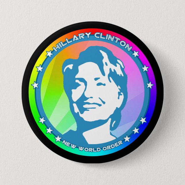 hillary clinton rainbow pinback button (Front)