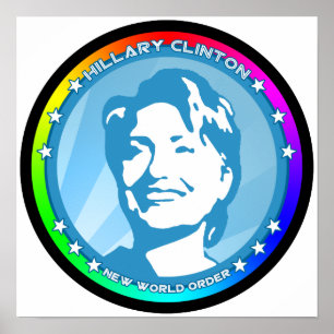 hillary clinton. rainbow. poster