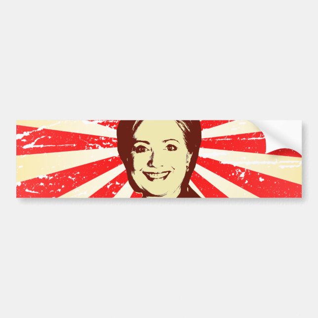HILLARY CLINTON RED HEAD.png Bumper Sticker (Front)
